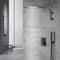 12inch 2 way Big arc Wall Mounted Matte Black Shower System with two function pressure balance Rough-in Valve Body and Trim