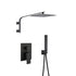 12inch 2 way Big arc Wall Mounted Matte Black Shower System with two function pressure balance Rough-in Valve Body and Trim