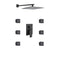 8 inch matte black rain shower system 2 way rough in valve with trim and 6 body jets