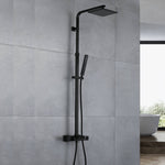 Luxurious Brushed Gold Or Matte black Wall-Mounted Thermostatic Rain Exposed Shower Set with Tub Spout