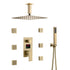 Brushed Gold Ceiling-Mounted Shower System - Features 3-Way Digital Display Valve & Includes 6 Body Jets