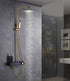 Gold Thermostatic Shower Set with Digital Display, Hand Shower, Tub Spout - 3 Functions