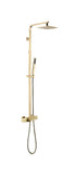 Luxurious Brushed Gold Or Matte black Wall-Mounted Thermostatic Rain Exposed Shower Set with Tub Spout