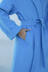 Classic Brushed Cashmere Wool Blend Overcoat in Azure