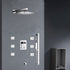 Chrome 12inch LED light or 6 inch regular head Wall mount 3 way thermostatic shower faucet with 6 body jets and sliding bar