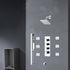 Chrome 12inch LED light or 6 inch regular head Wall mount 3 way thermostatic shower faucet with 6 body jets and sliding bar