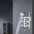 Chrome 12inch LED light or 6 inch regular head Wall mount 3 way thermostatic shower faucet with 6 body jets and sliding bar