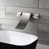 Brushed Nickel Wall Mount Waterfall Bathroom Sink Faucet with Overflow Brass Pop-Up Drain