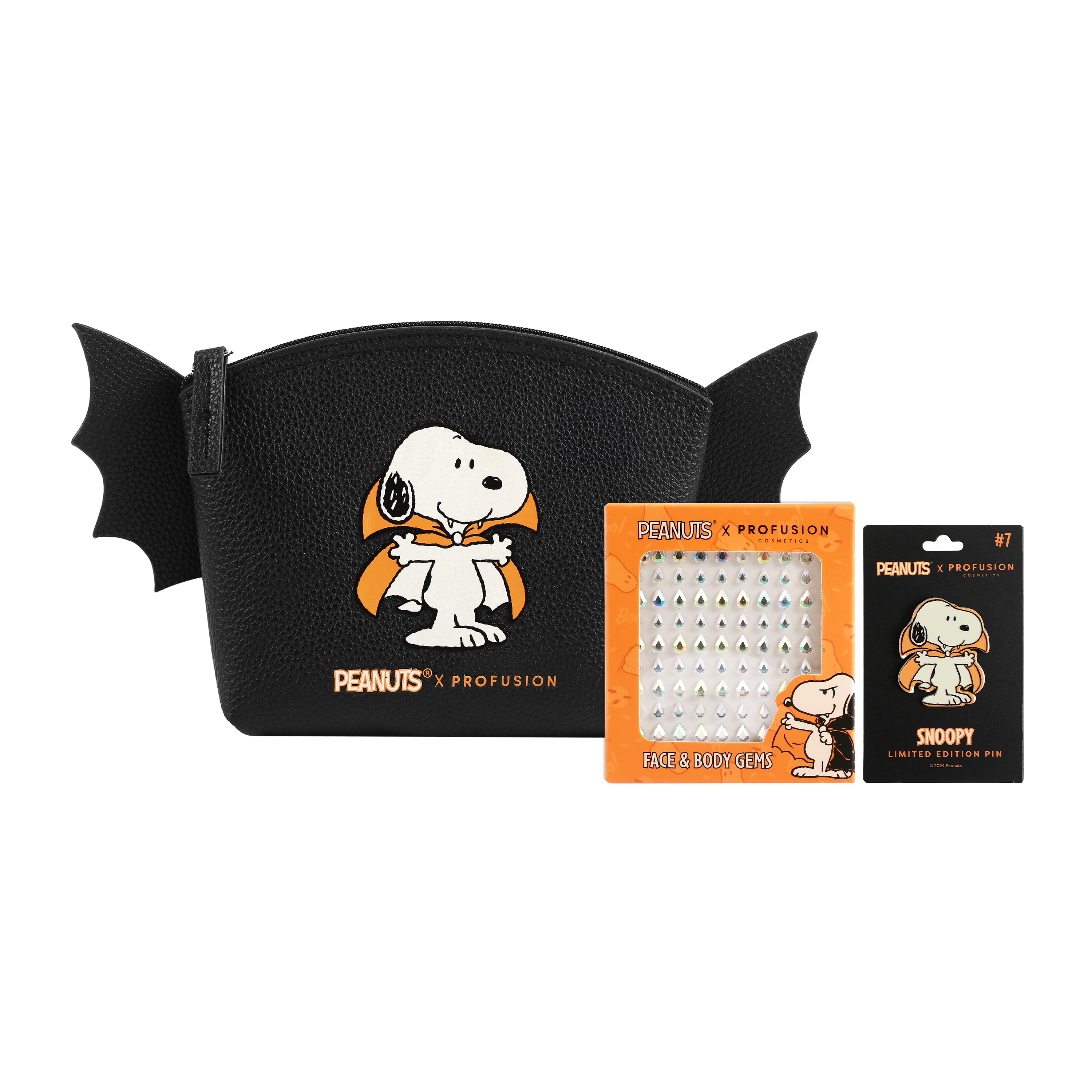 Peanuts Halloween | Count Snoopy Cosmetic Bag Set with Gems