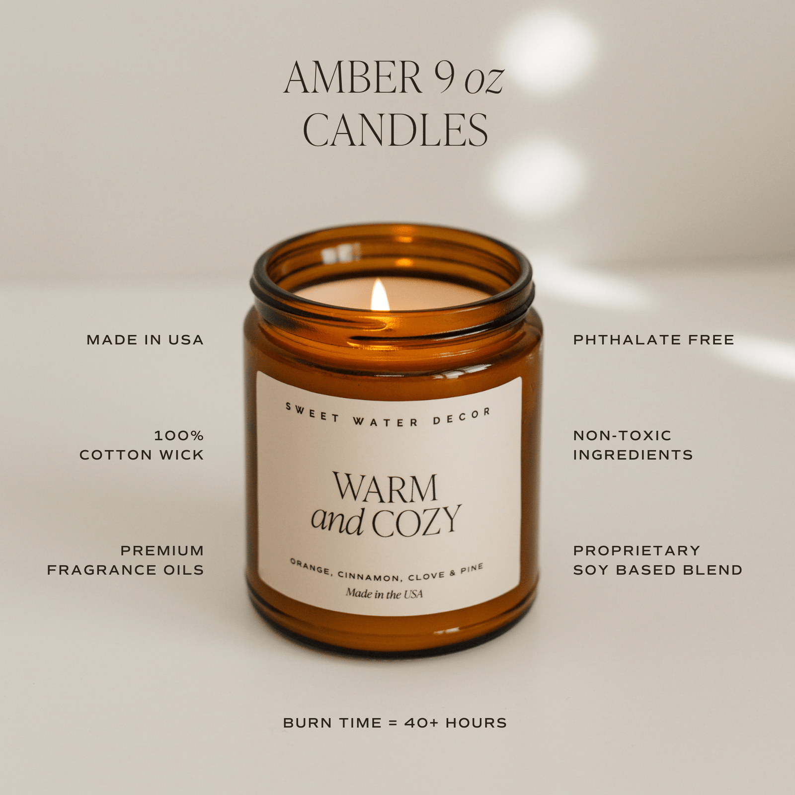 Fraser Fir Soy Candle - Amber Jar - 9 oz