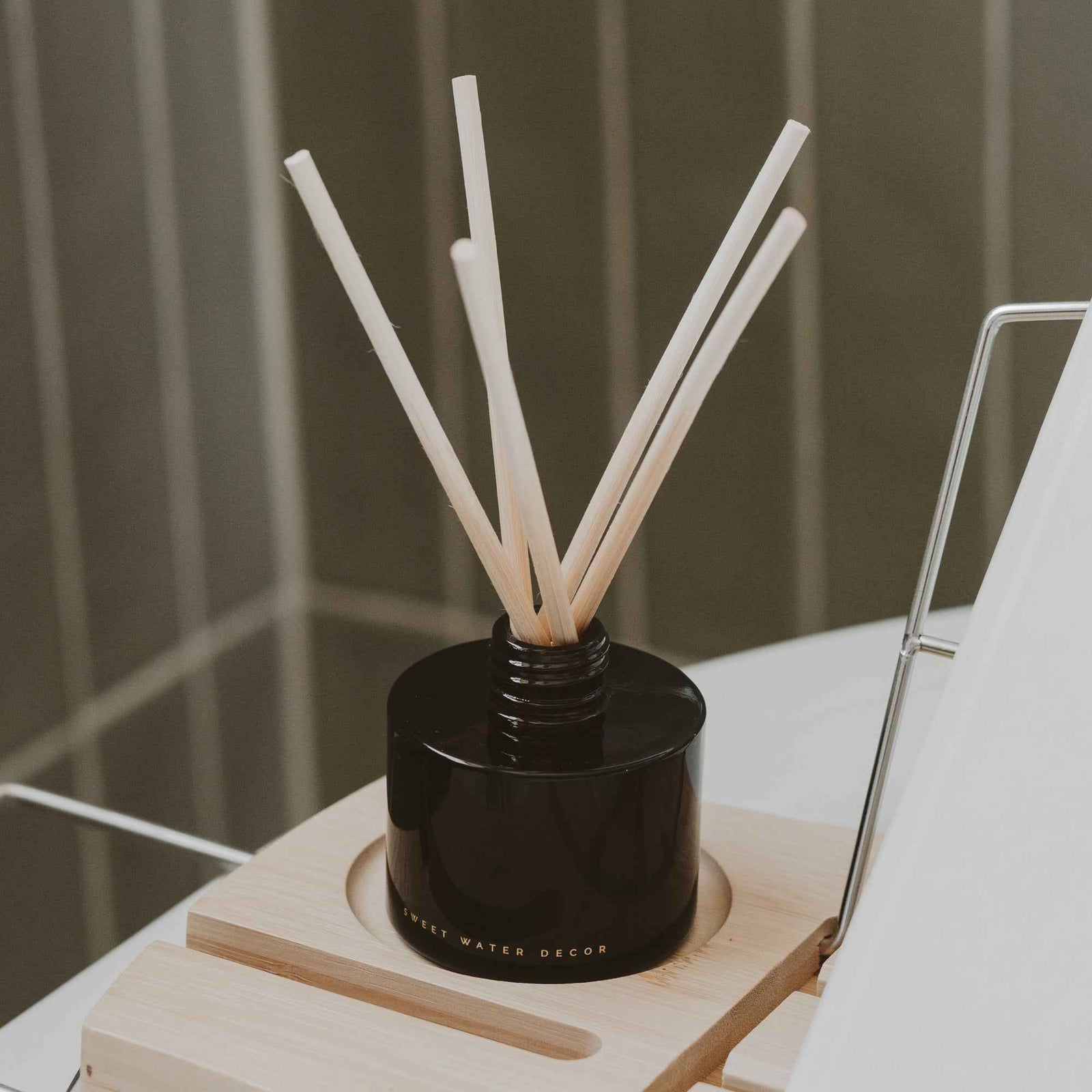 Hello Fall Amber Tinted Glass Jar Reed Diffuser