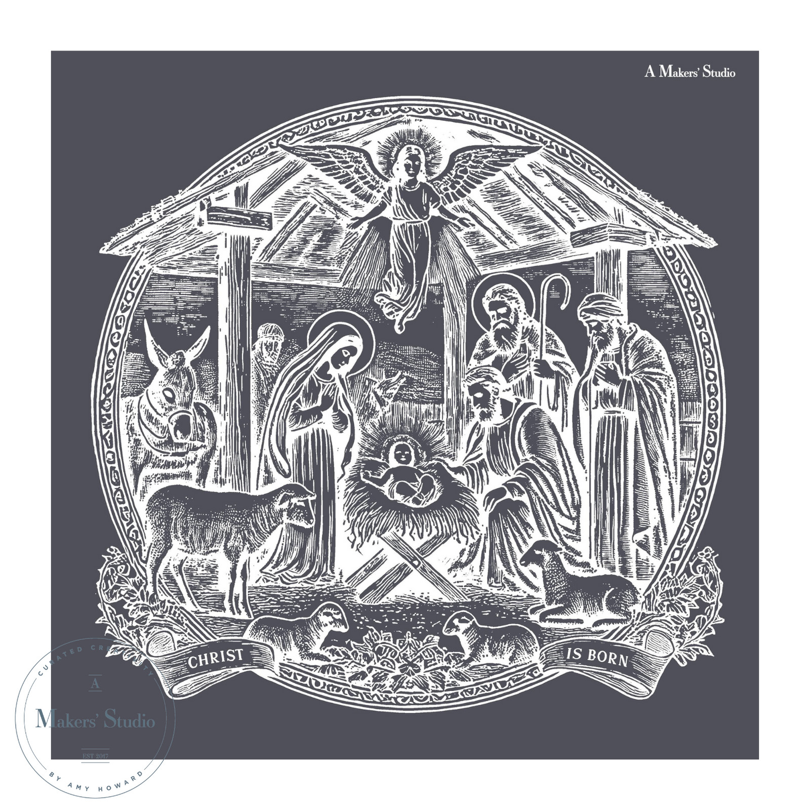 Christ is Born - Mesh Stencil 12x12