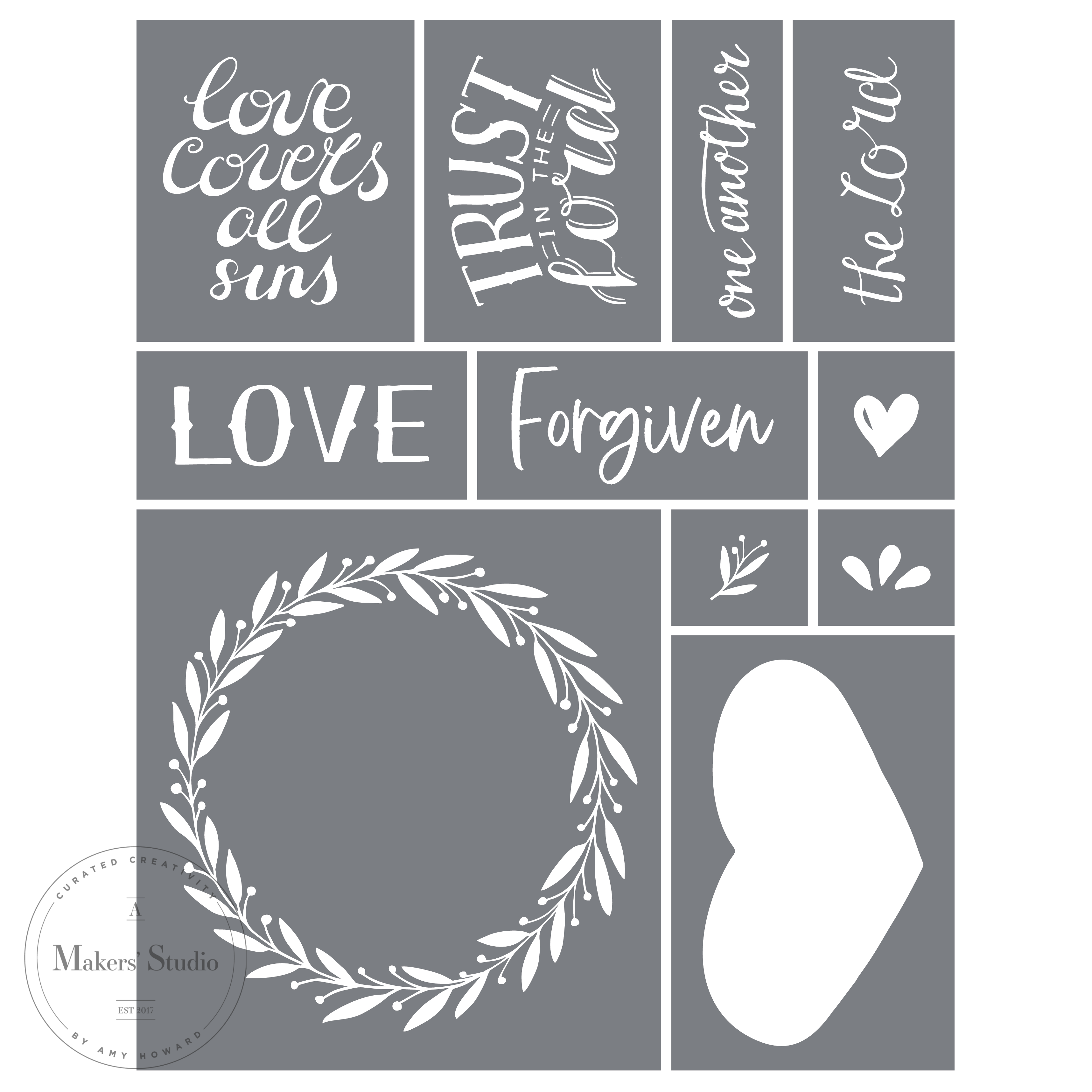 Love Covers All - Mesh Stencil 8.5 x 11