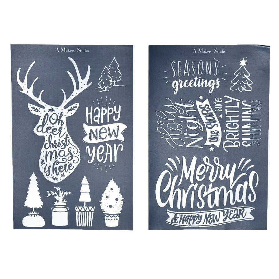 Oh Deer It's Christmas - Mesh Stencil 2 pack - 5.5 x 8.5