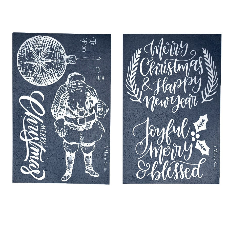 Vintage Christmas - Mesh Stencil 2 pack - 5.5 x 8.5