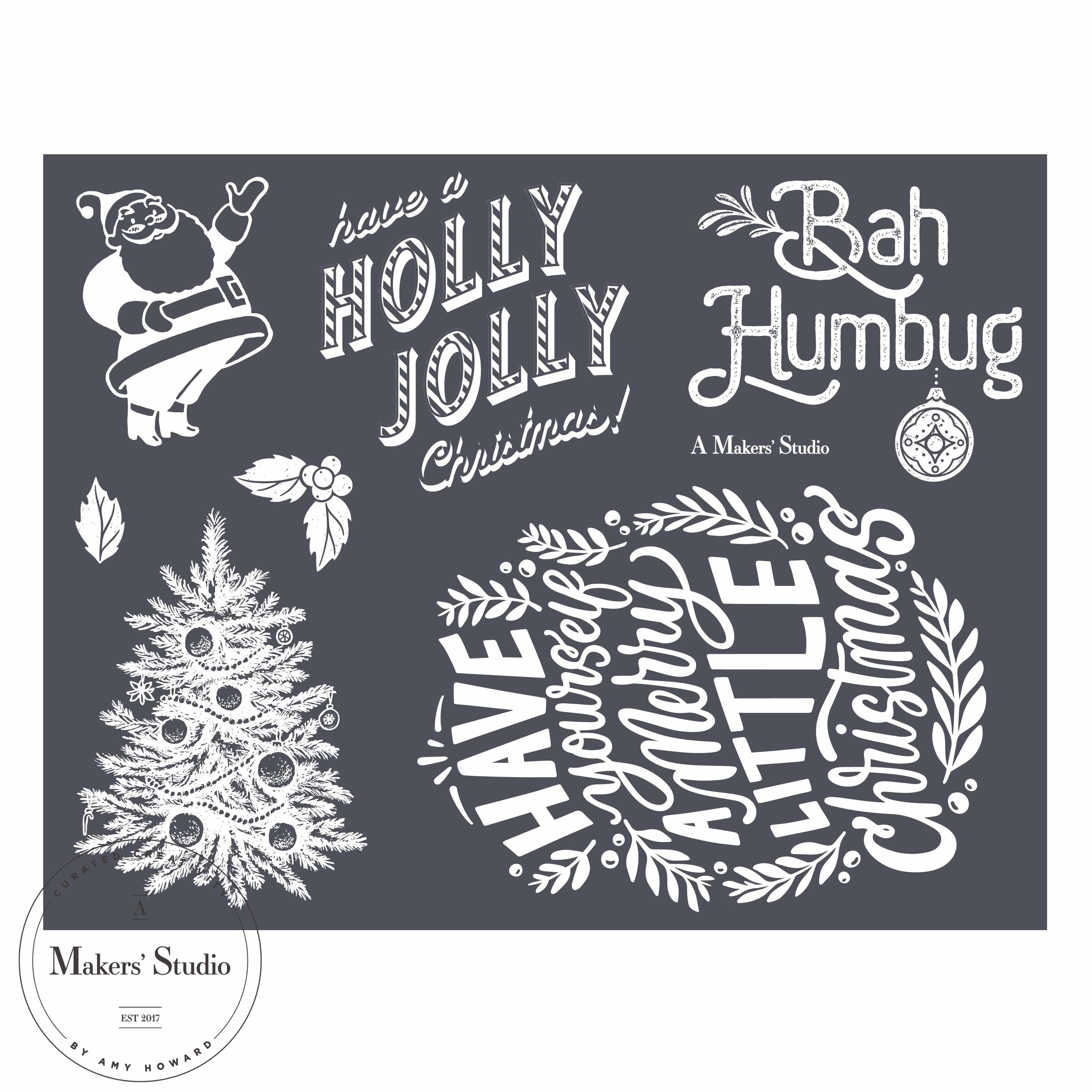 Holly Jolly - Mesh Stencil 8.5x11