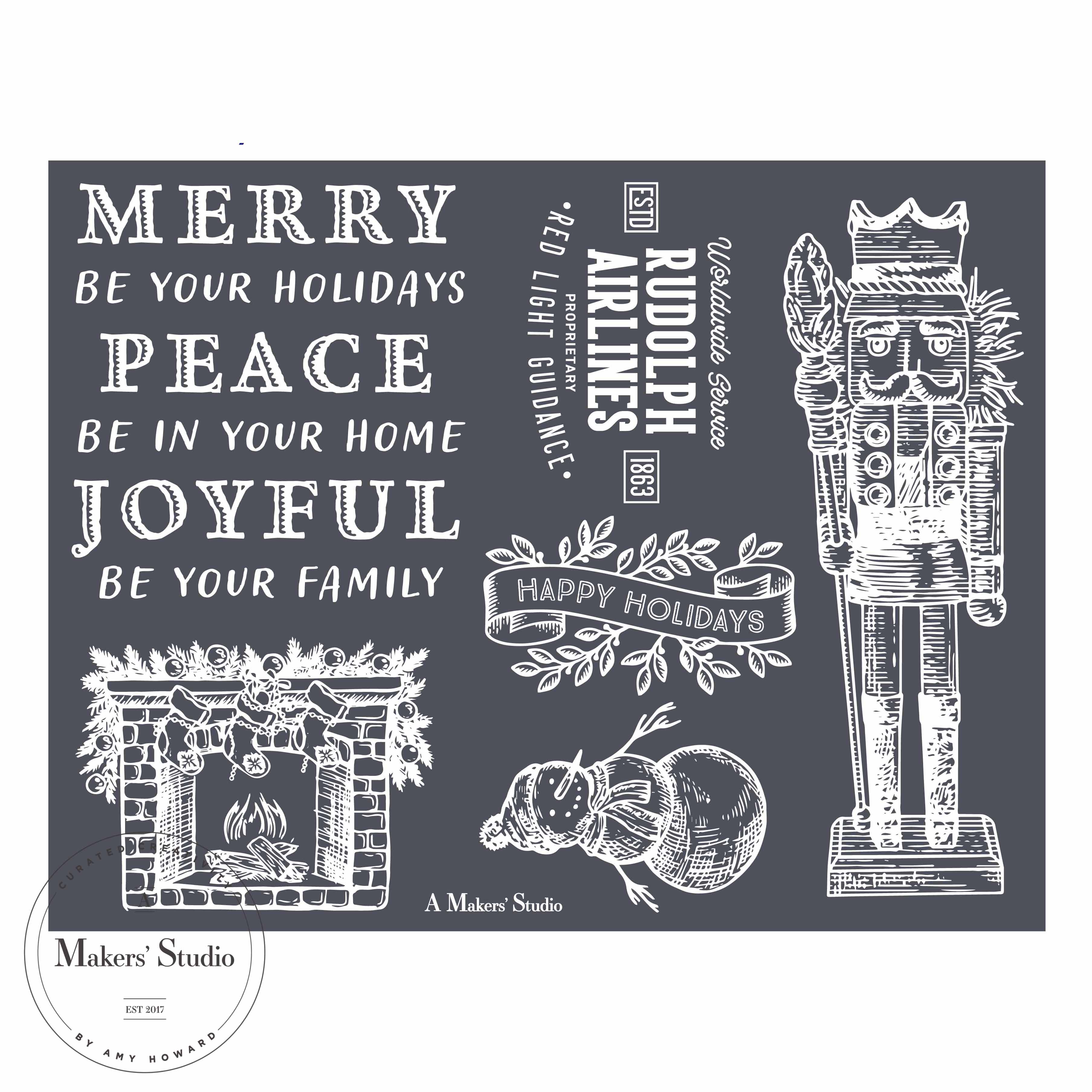 Merry Nutcracker - Mesh Stencil 8.5x11