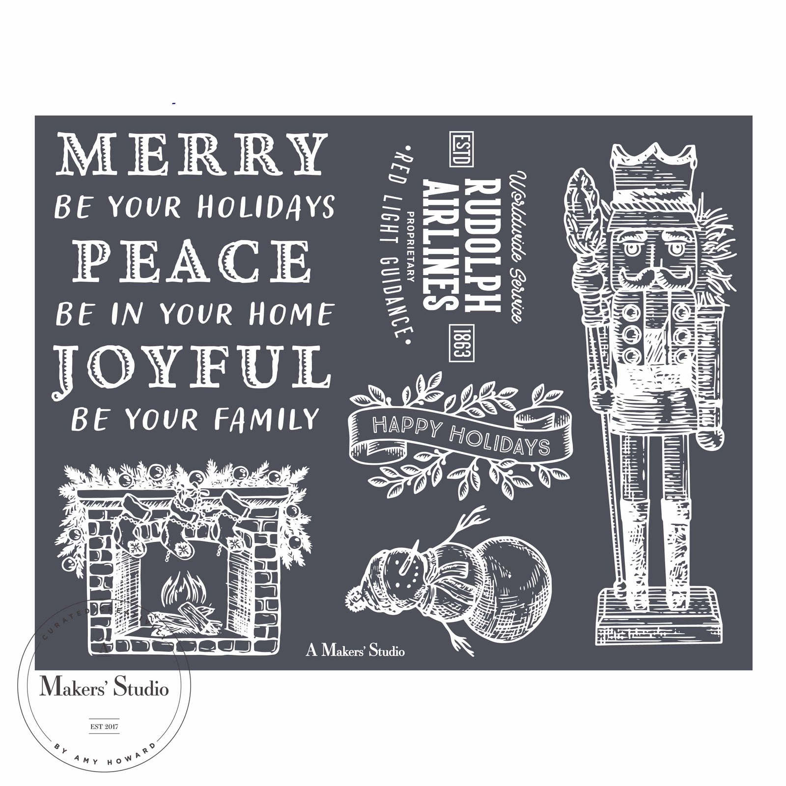 Merry Nutcracker - Mesh Stencil 8.5x11