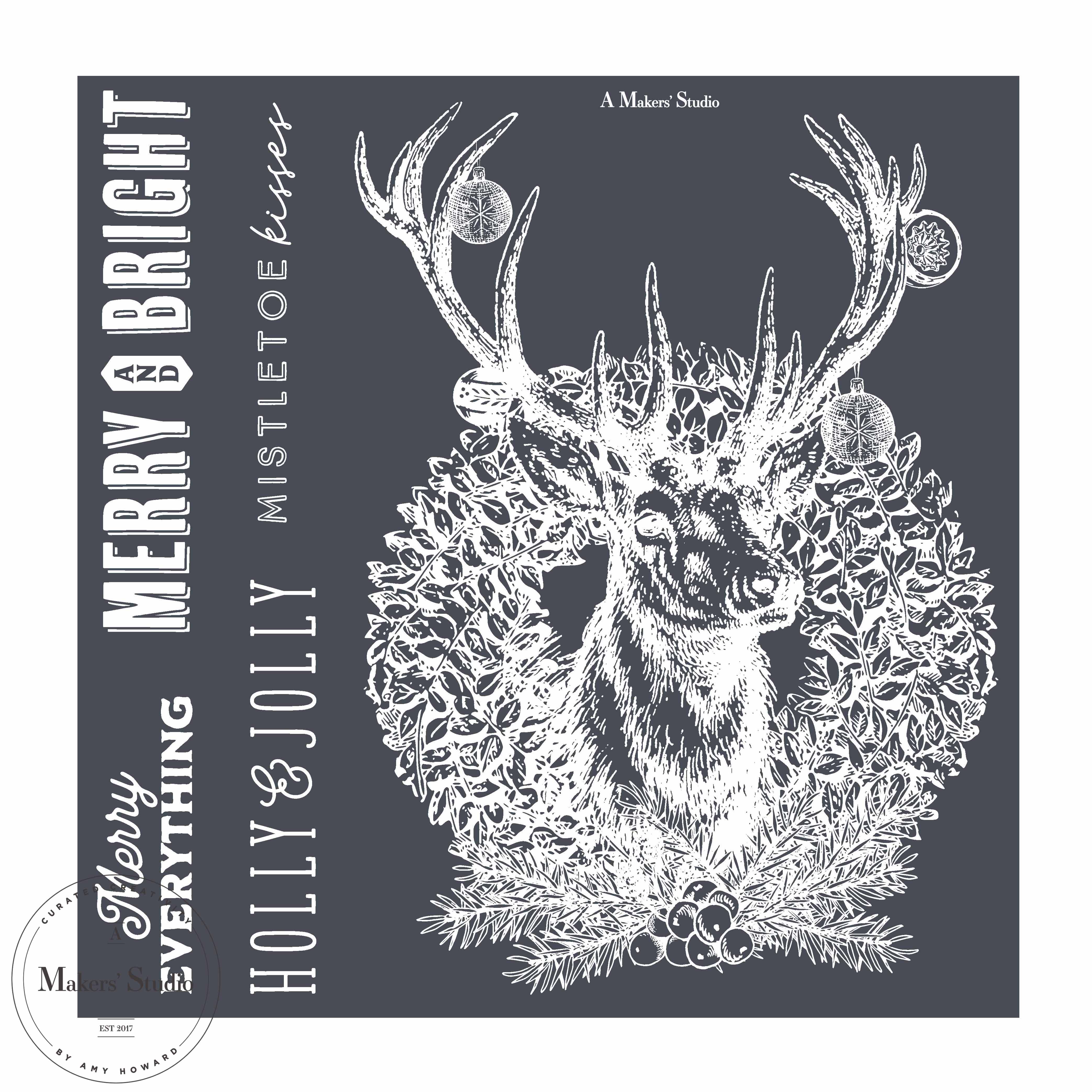 Regal Deer - Mesh Stencil 12x12