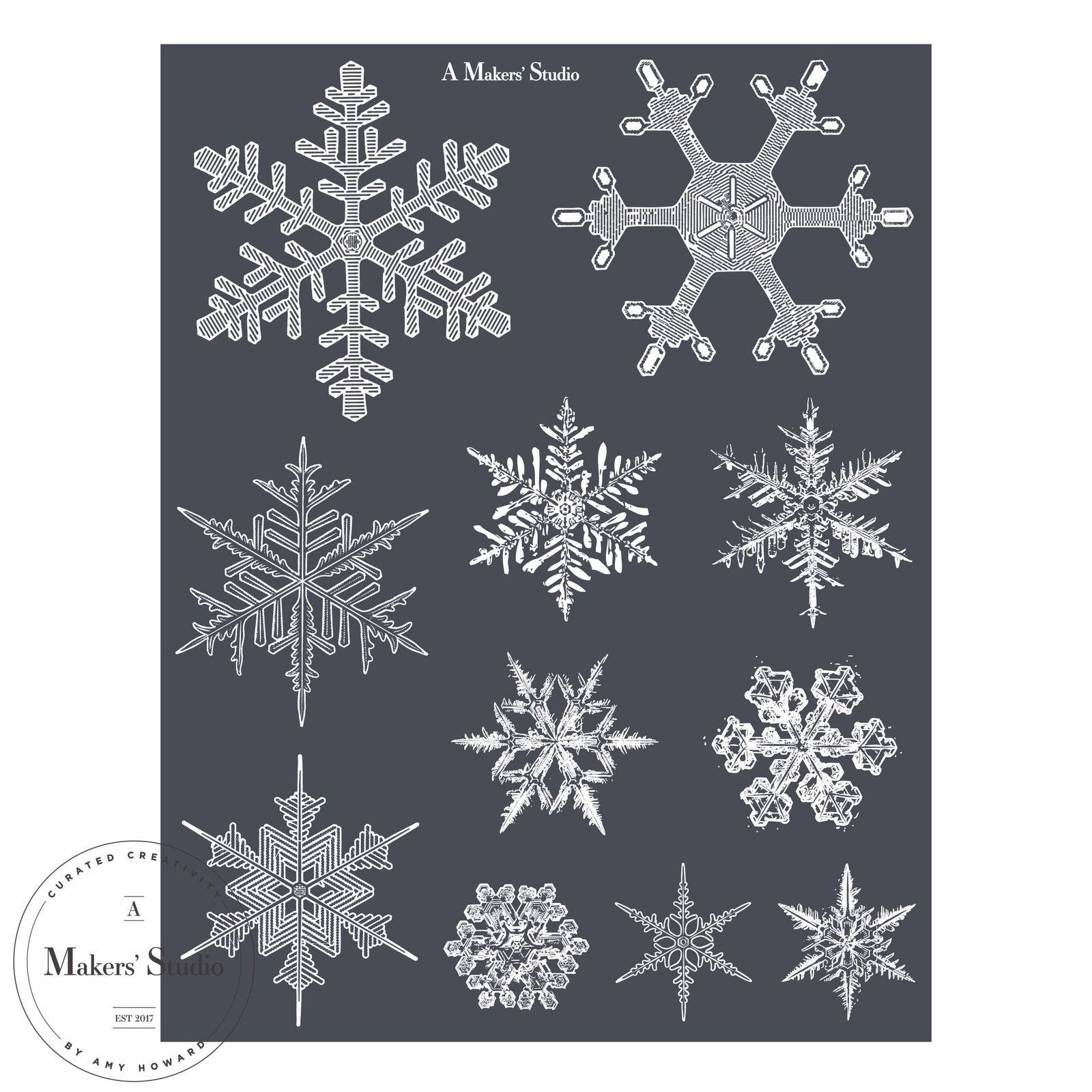 Vintage Snowflakes - Mesh Stencil 8.5x11
