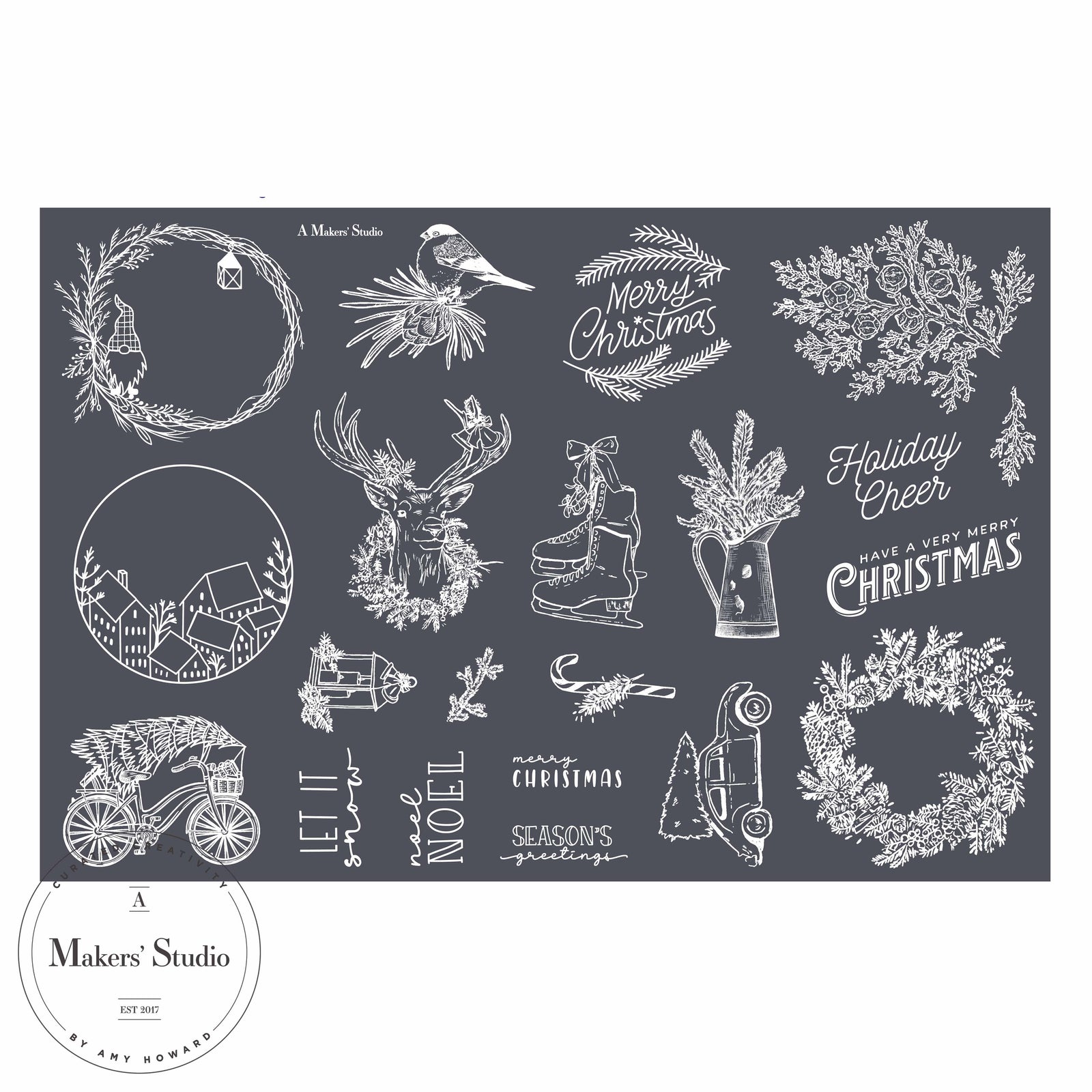 Season's Greetings - Mesh Stencil 12x18