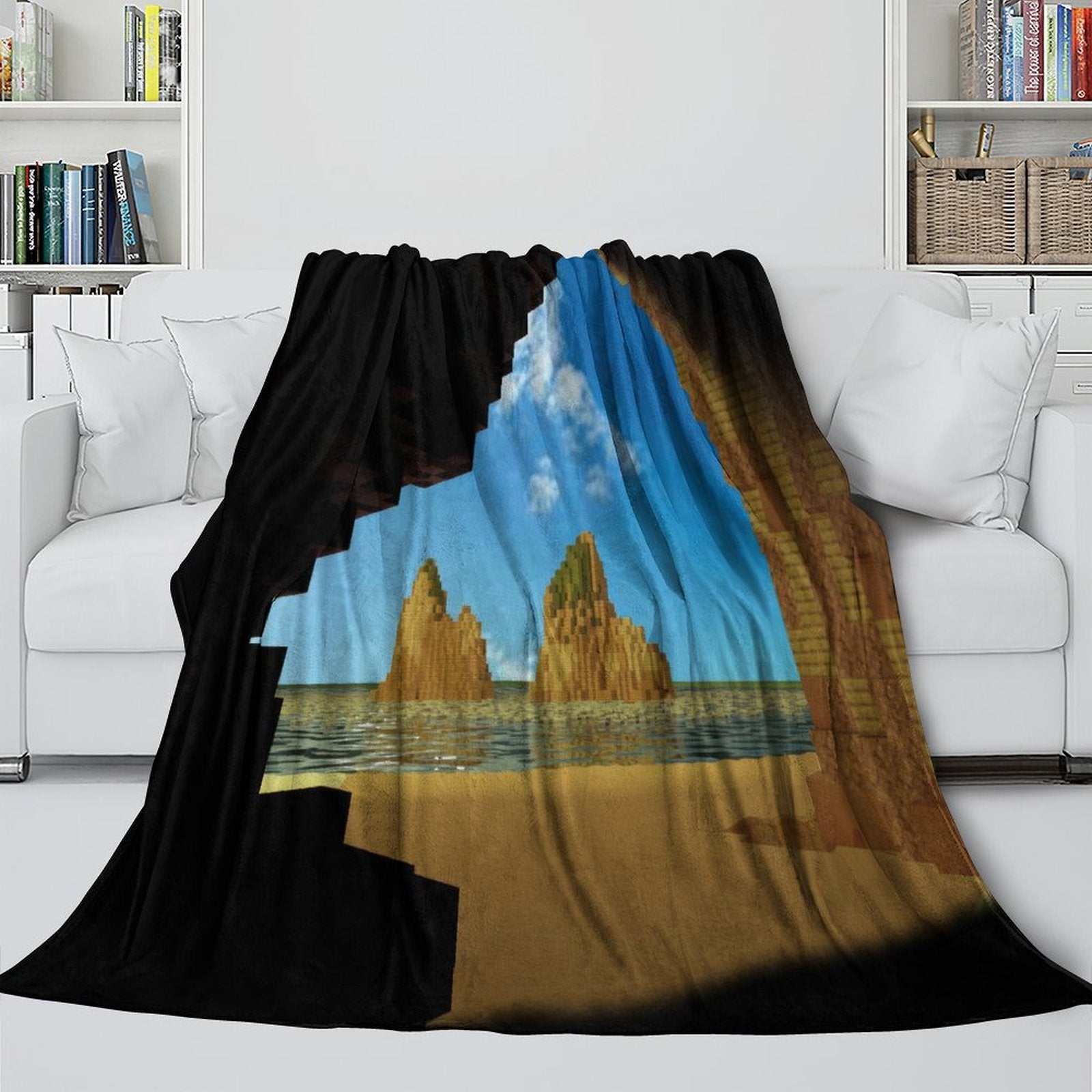 A Minecraft Movie Blanket Flannel Throw Room Decoration