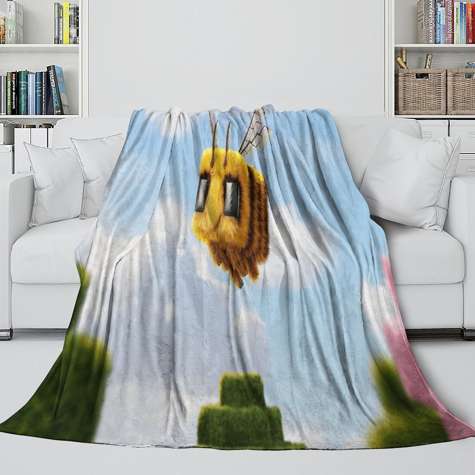 A Minecraft Movie Blanket Flannel Throw Room Decoration