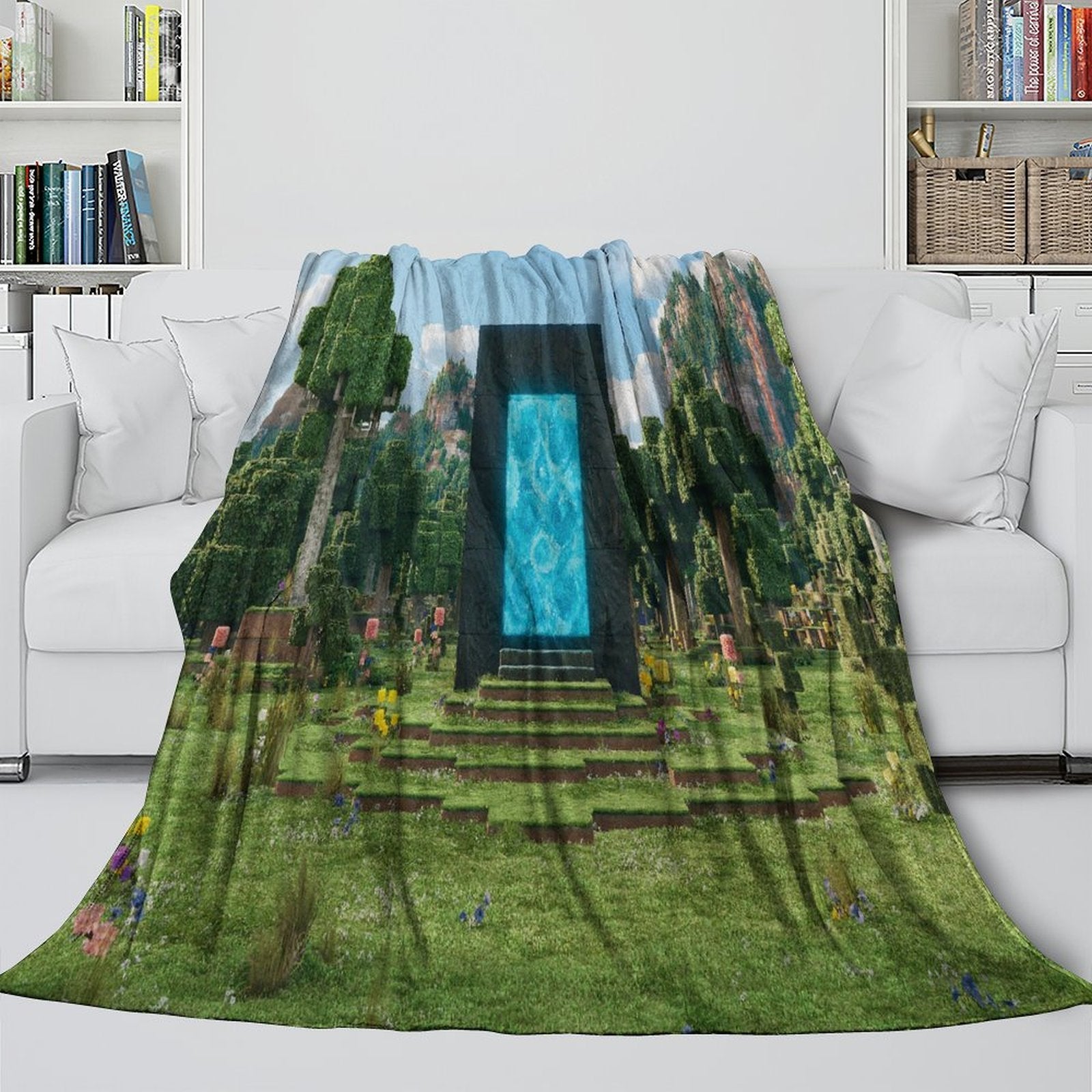 A Minecraft Movie Blanket Flannel Throw Room Decoration