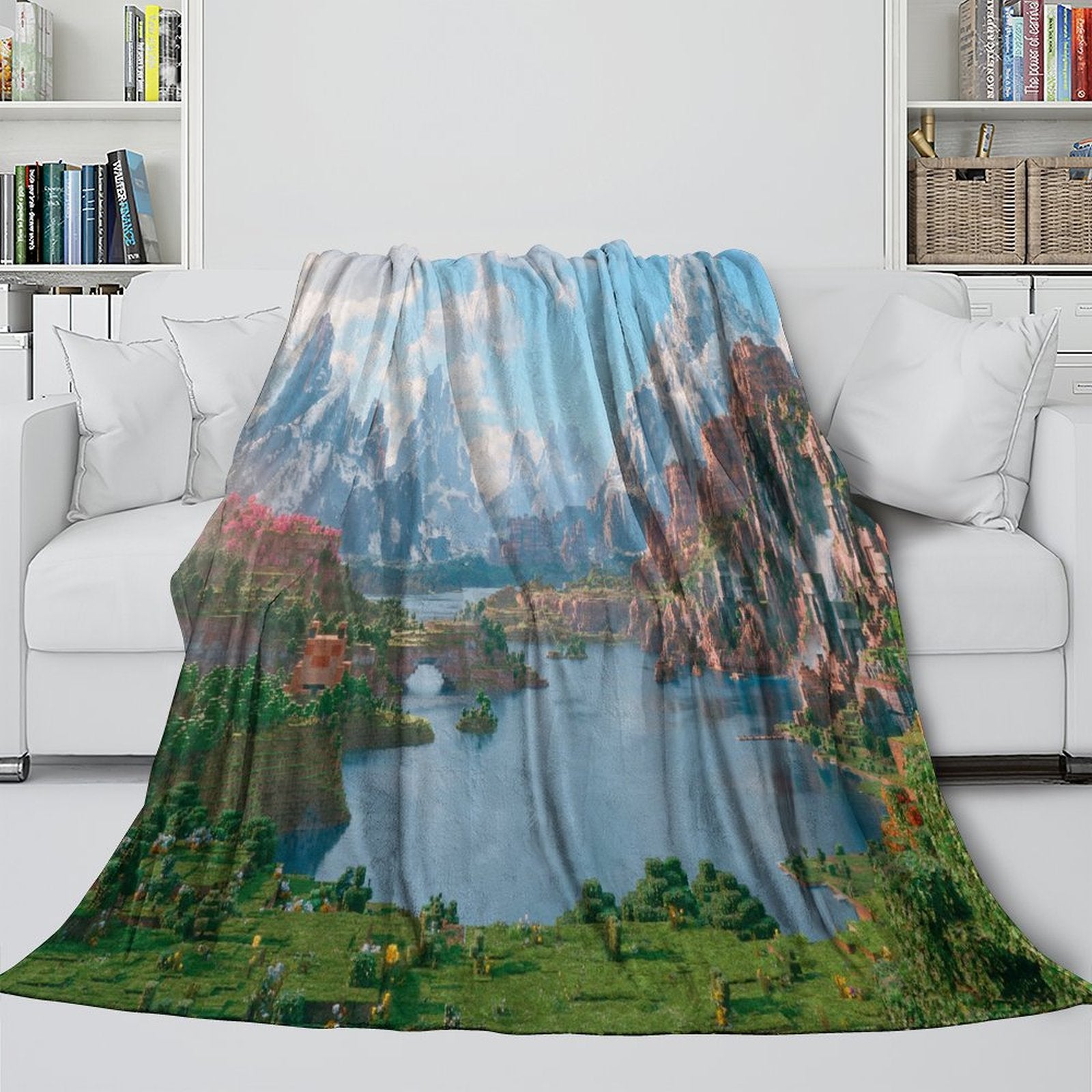 A Minecraft Movie Blanket Flannel Throw Room Decoration