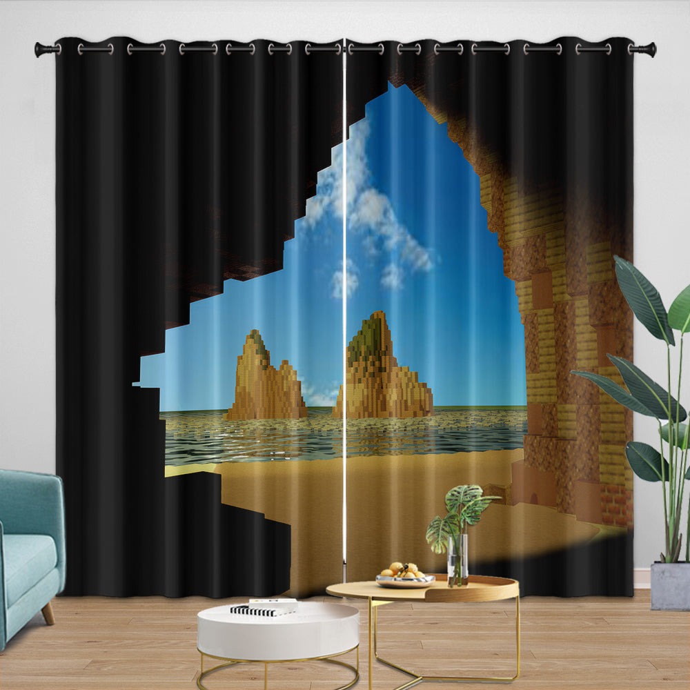 A Minecraft Movie Curtains Blackout Window Drapes Room Decoration