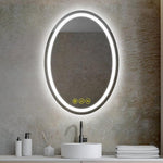 SmartReflex Oval LED Mirror Backlit 3000K-6400K Frameless Anti-Fog Dimmable Bathroom/Vanity Mirror