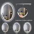 SmartReflex Oval LED Mirror Backlit 3000K-6400K Frameless Anti-Fog Dimmable Bathroom/Vanity Mirror