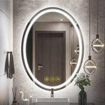 SmartReflex Oval LED Mirror Backlit 3000K-6400K Frameless Anti-Fog Dimmable Bathroom/Vanity Mirror