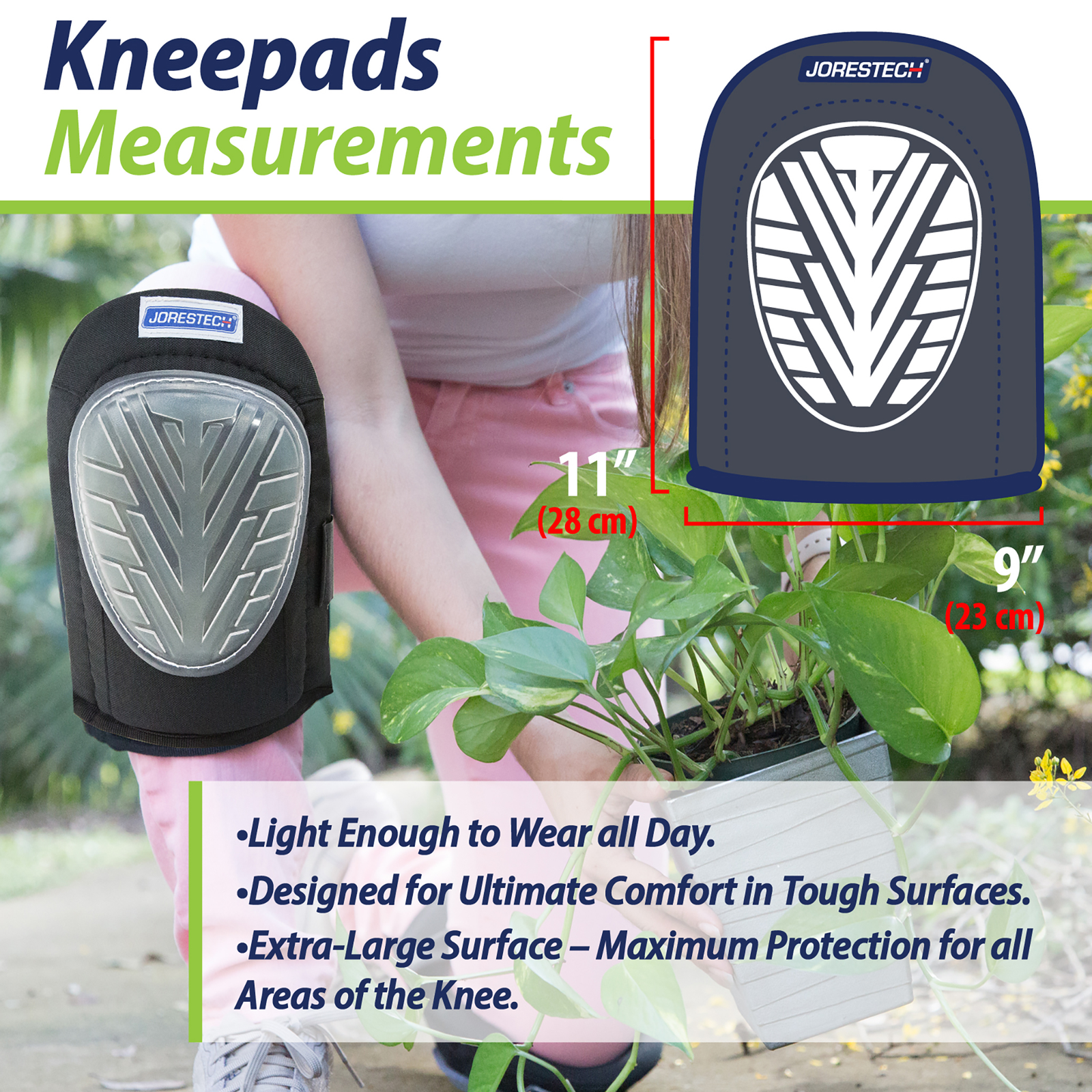 Anti-Skid Knee Pads with Gel Filled Shell Caps
