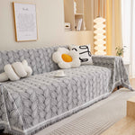 Leaf Universal Furniture Protector Chenille Couch Cover, Large Couch Cover Blanket for Couch Sofa