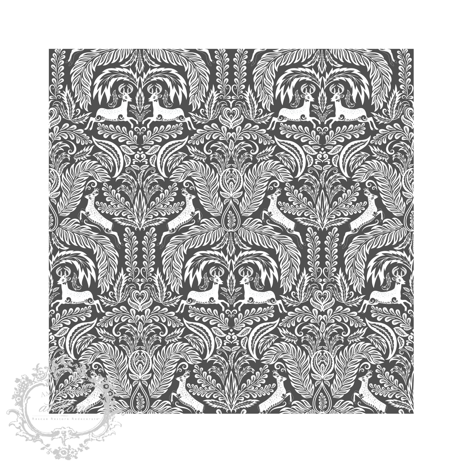 Acanthus Ram - Mesh Stencil 12x12