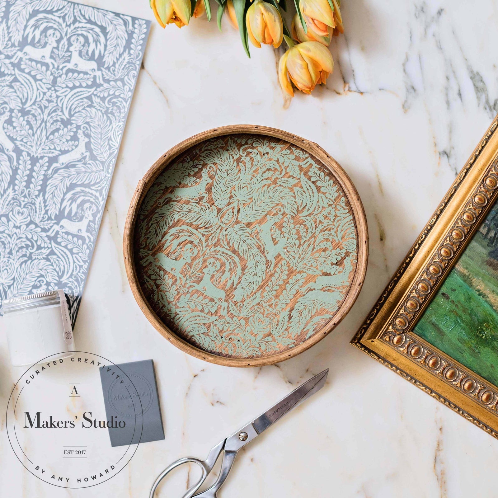 Acanthus Ram - Mesh Stencil 12x12