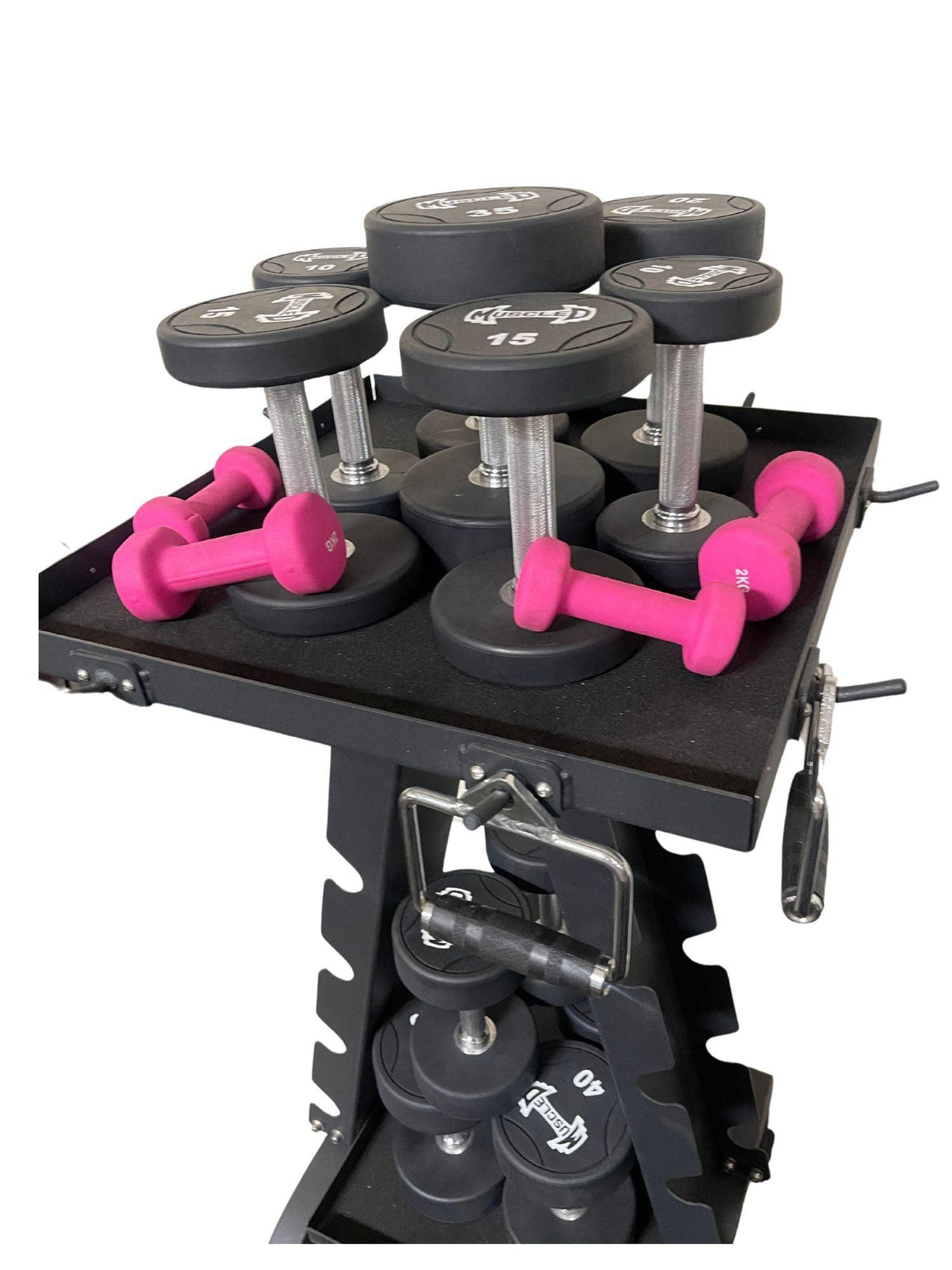 Accessory Rack - Muscle D Fitness - Sturdy Cable Attachment Storage (Rack Only)