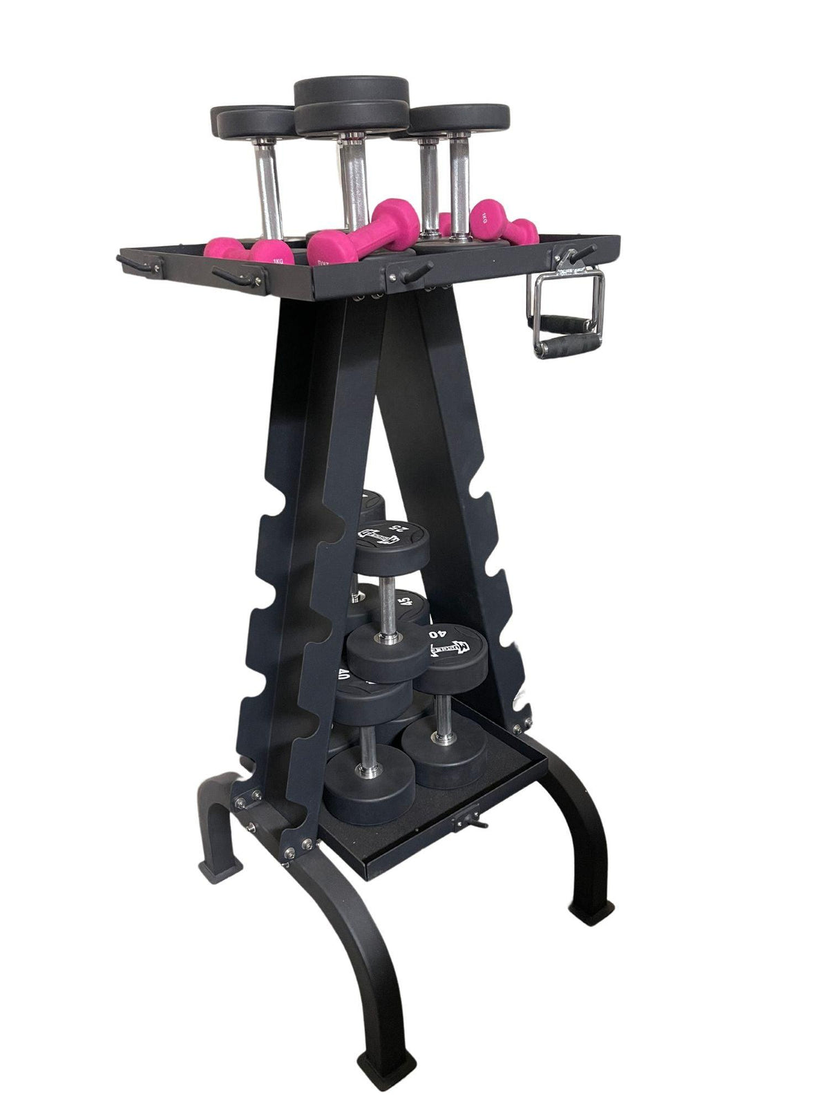 Accessory Rack - Muscle D Fitness - Sturdy Cable Attachment Storage (Rack Only)