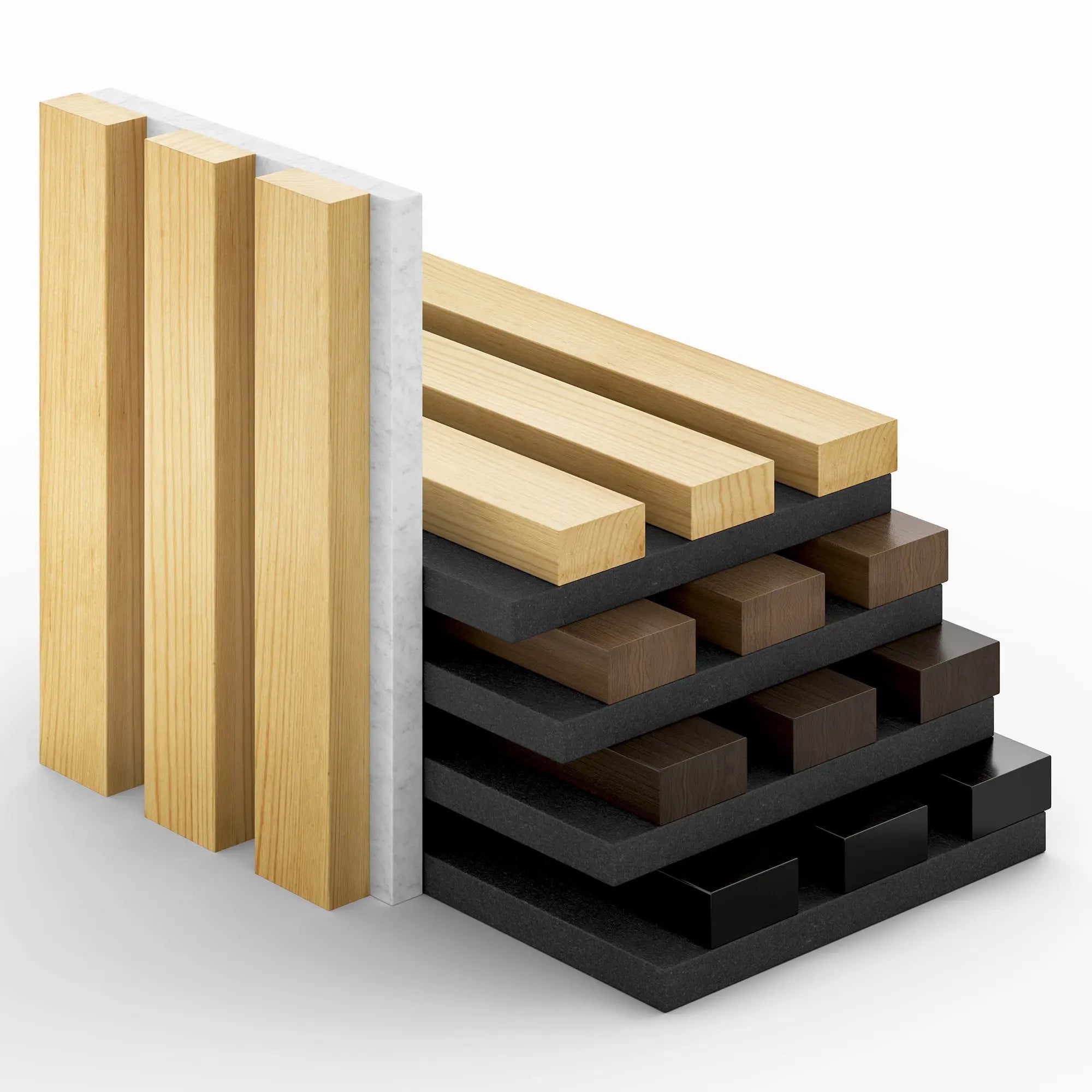 Acoustic Slat Wood Panels Full Sample Box (5 colors)