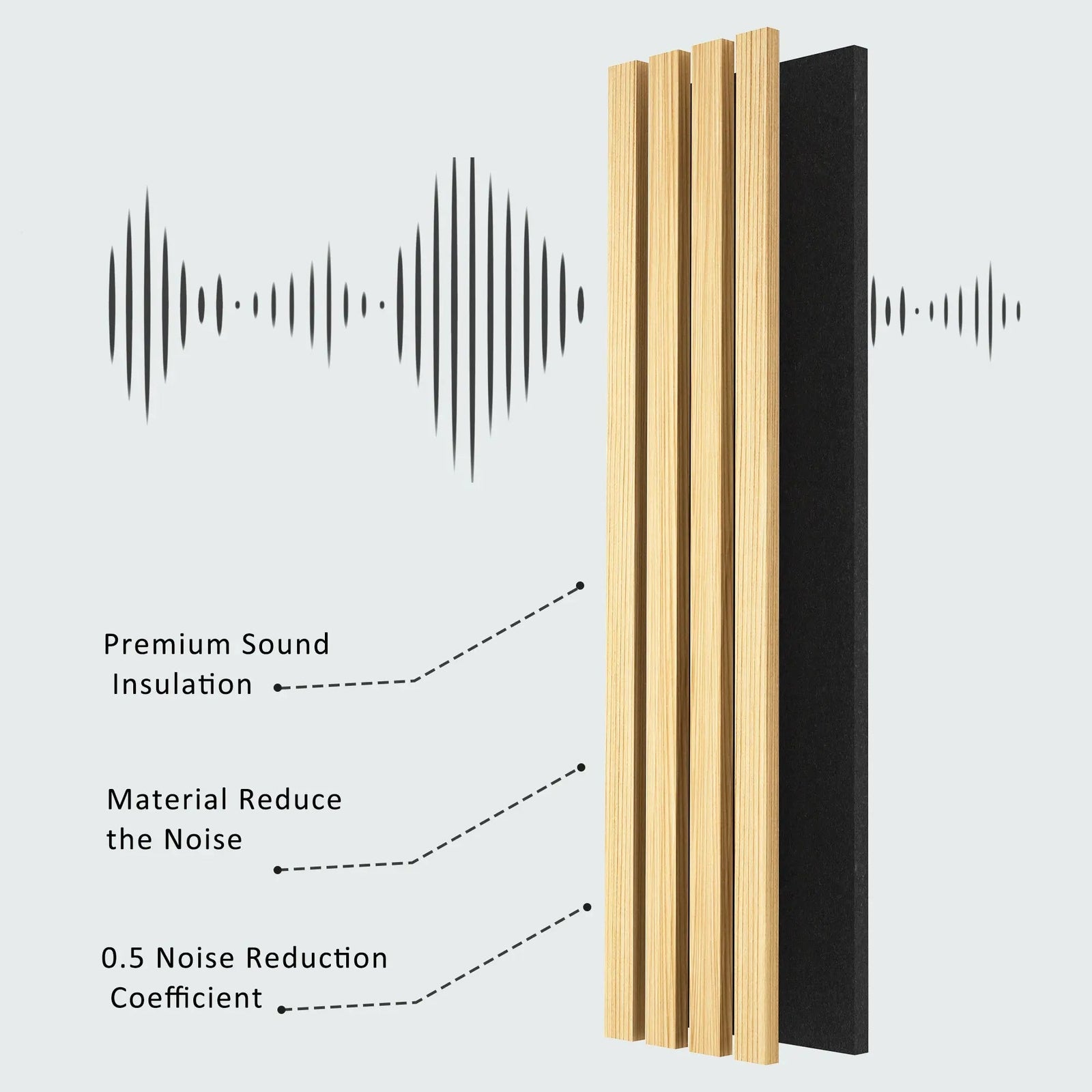 Solid Wood Acoustic Slat Wall Panels (Broad Strip)