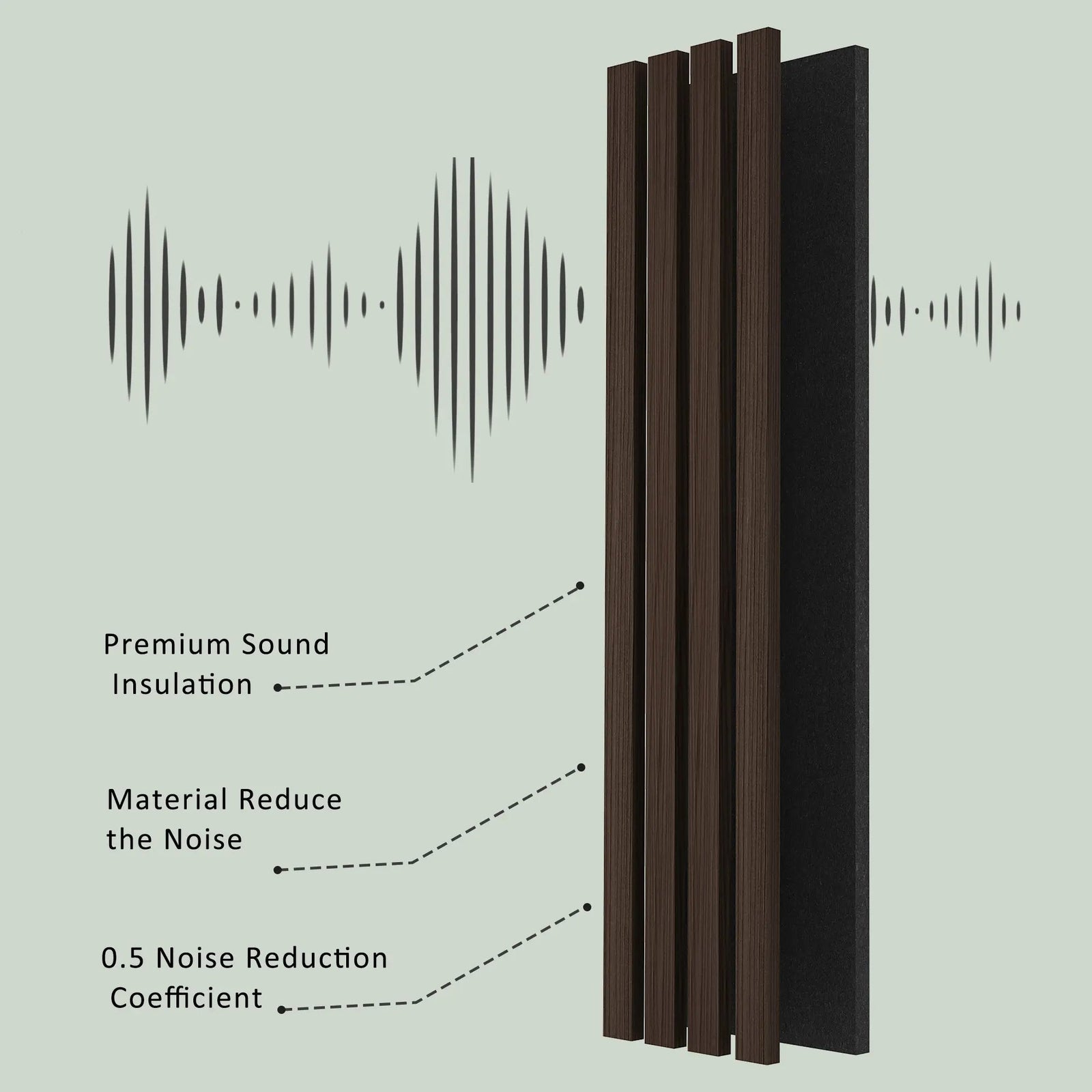 Solid Wood Acoustic Slat Wall Panels (Broad Strip)