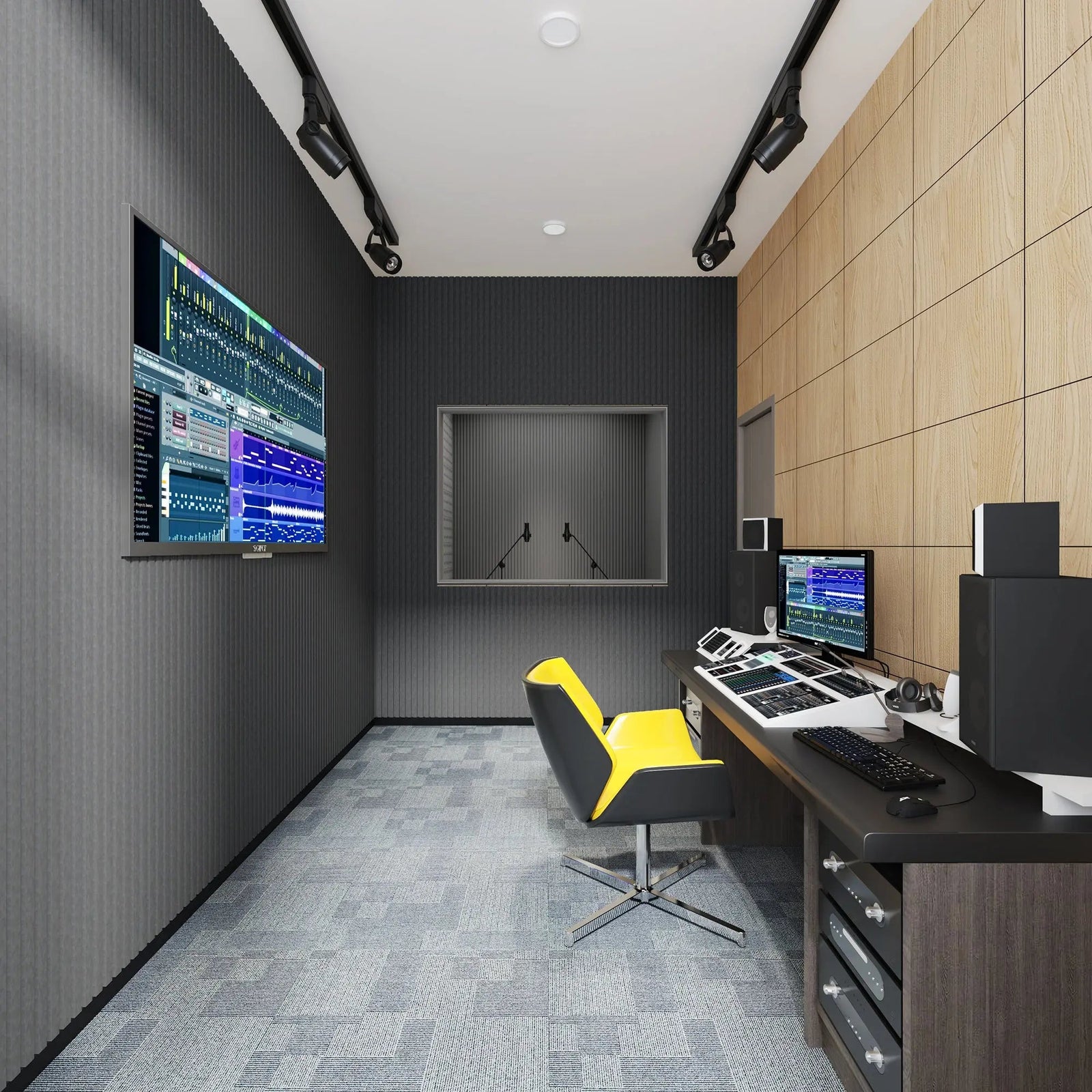 Acoustical 100% Polyester Wall Panel, 48x24x0.7 Sound Proof Wall Panels