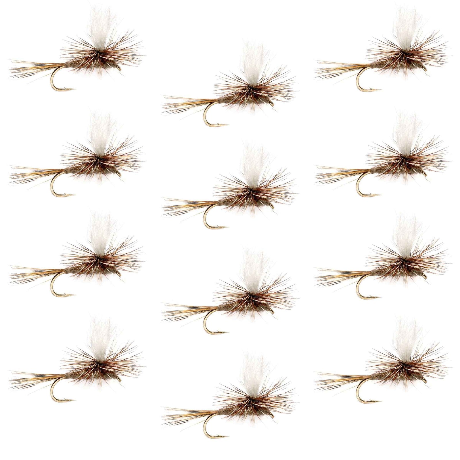Adams Parachute Classic Dry Fly - 12 Flies Hook Size 14