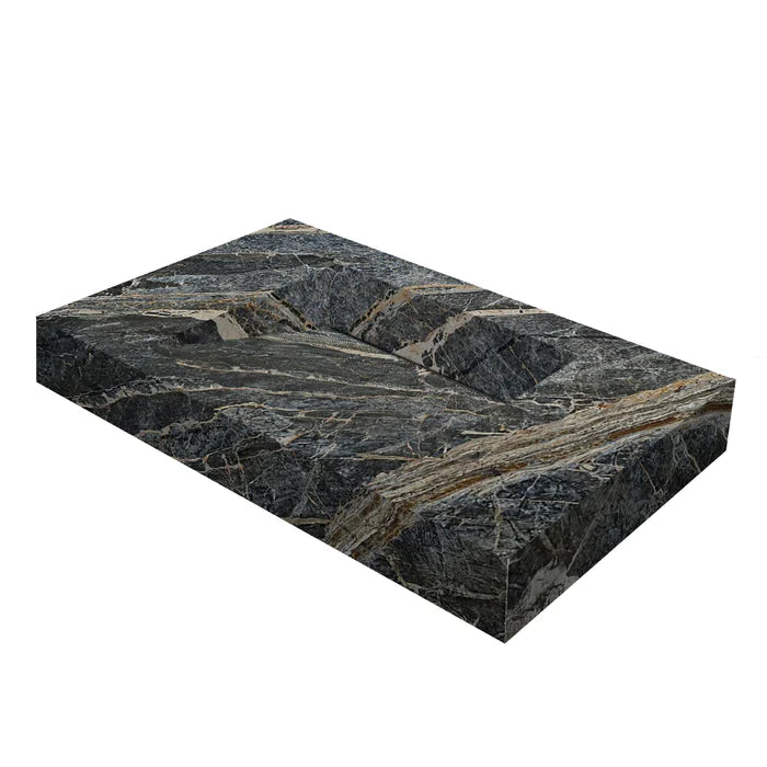 Adriatic Black Marble Modern Rectangular Sink Wall-mount Bathroom Sink (W)16