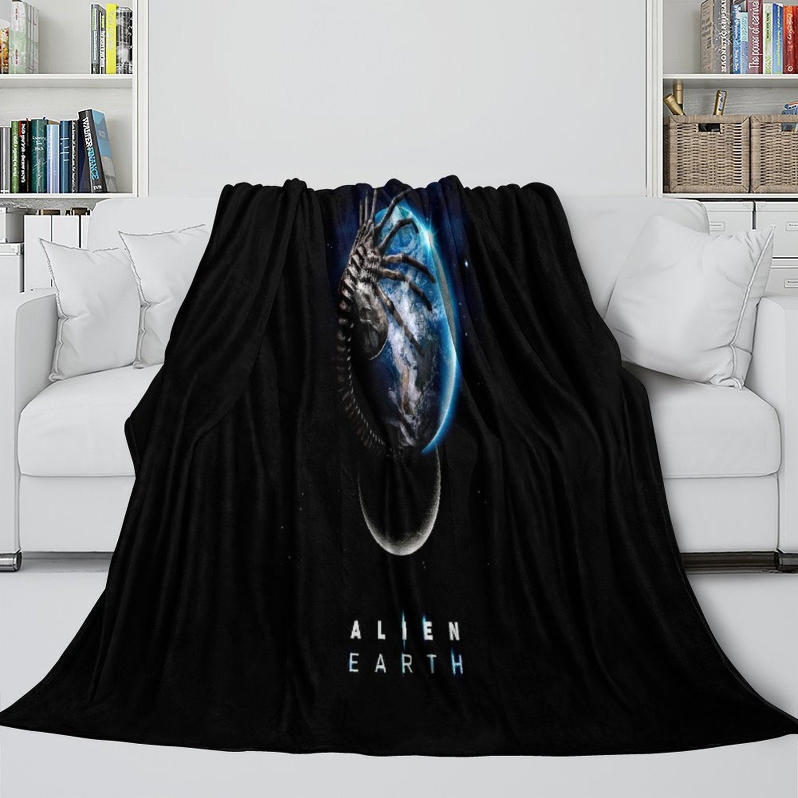 Alien Earth Blanket Pattern Flannel Throw Room Decoration