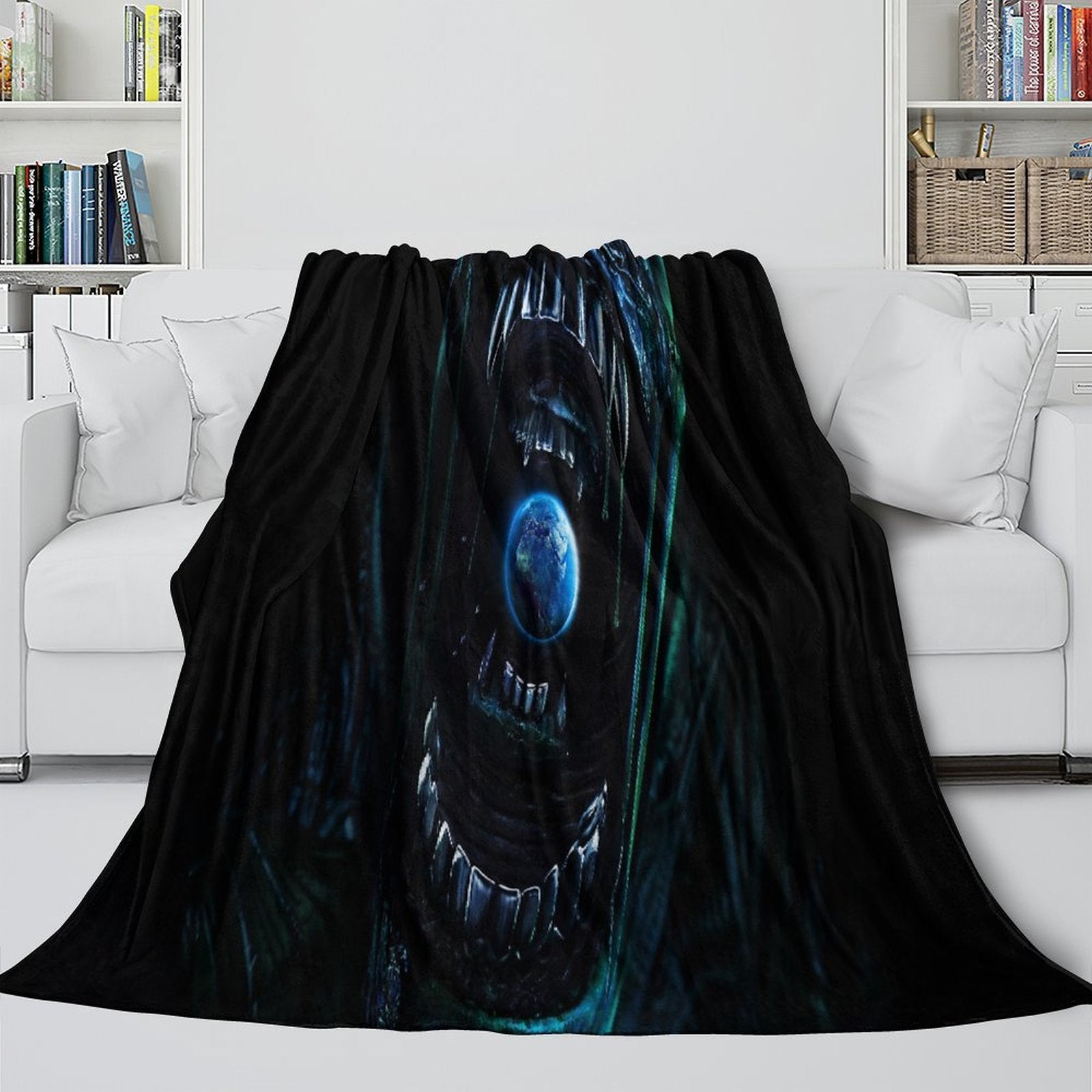 Alien Earth Blanket Pattern Flannel Throw Room Decoration