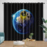 Alien Earth Curtains Pattern Blackout Window Drapes