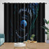 Alien Earth Curtains Pattern Blackout Window Drapes