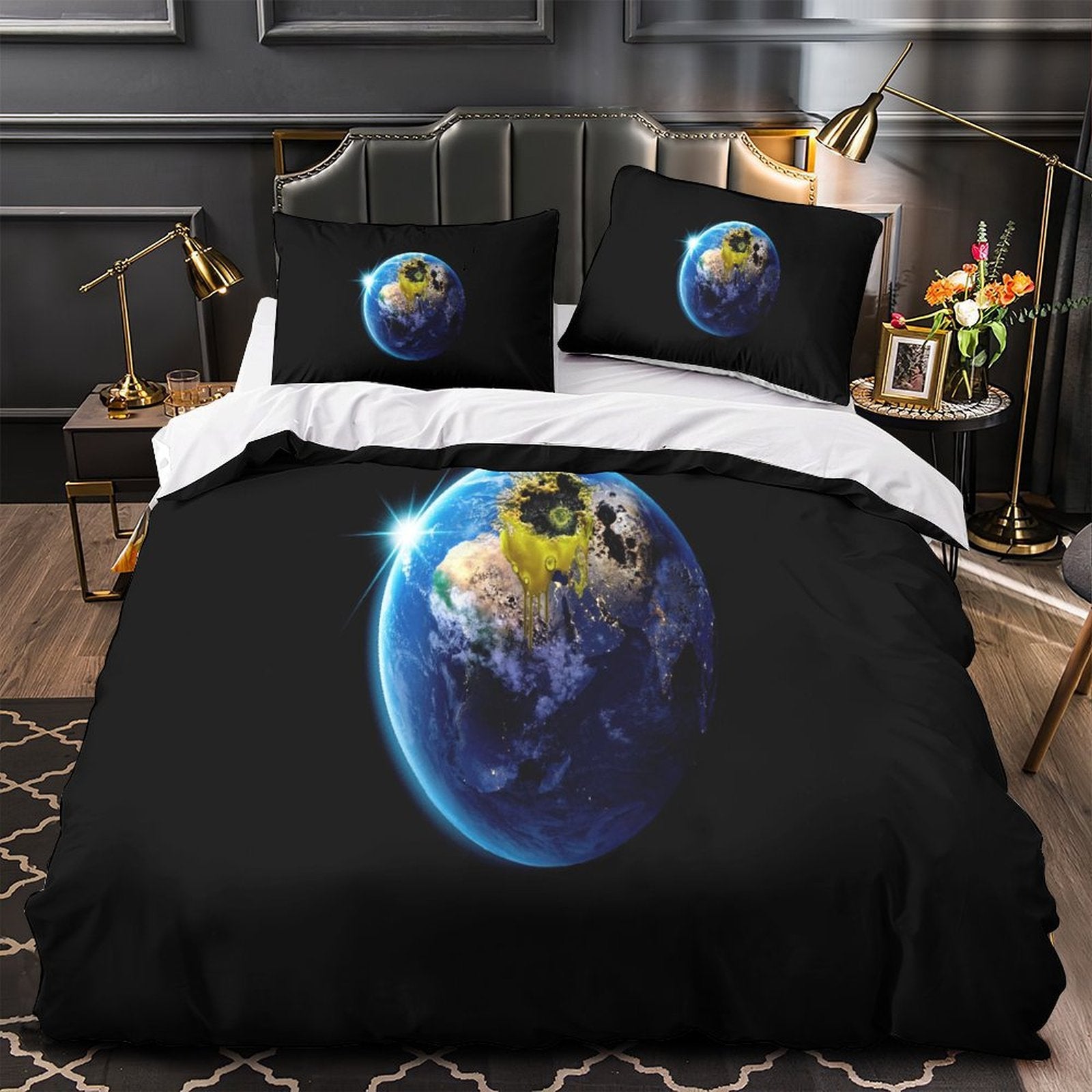 Alien Earth Duvet Cover Pattern Bedding Set Without Filler